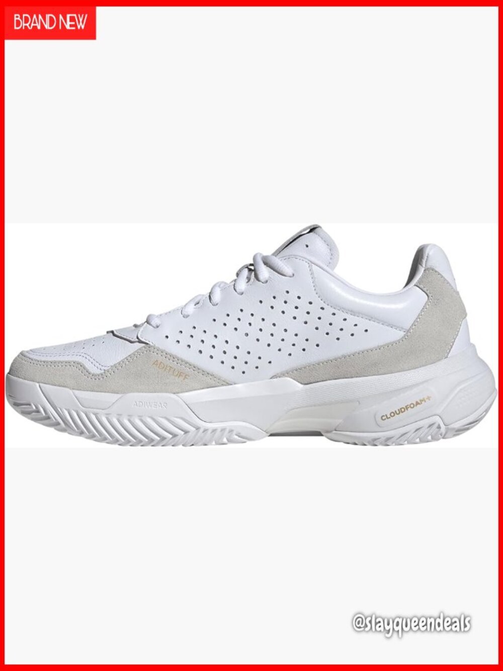 Premium Leather Tennis Shoes with Cloudfoam Cushioning for Hard Courts